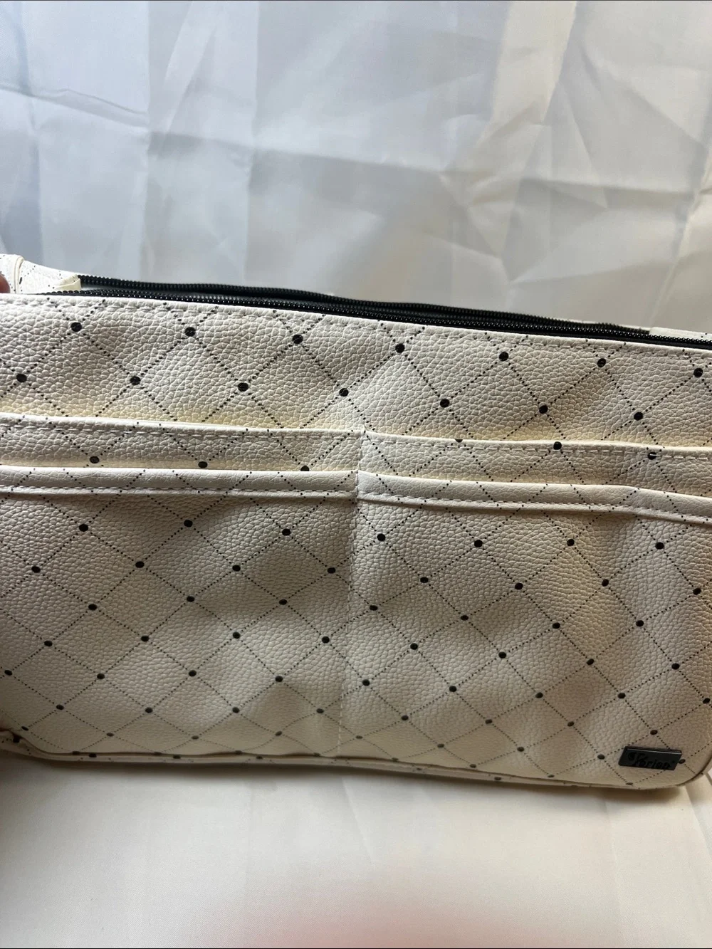 White Quilted Travel Pouch Set - Women Bags